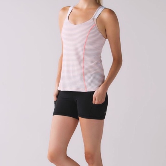 Lululemon Run For Gold Pink Striped Bra Tank Top - Picture 4 of 7